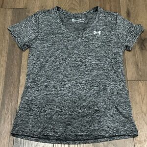 Under Armour Women's Gray Heathered V-Neck Short Sleeve Tee